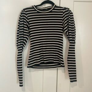 Veronica Beard Black & White Striped Top